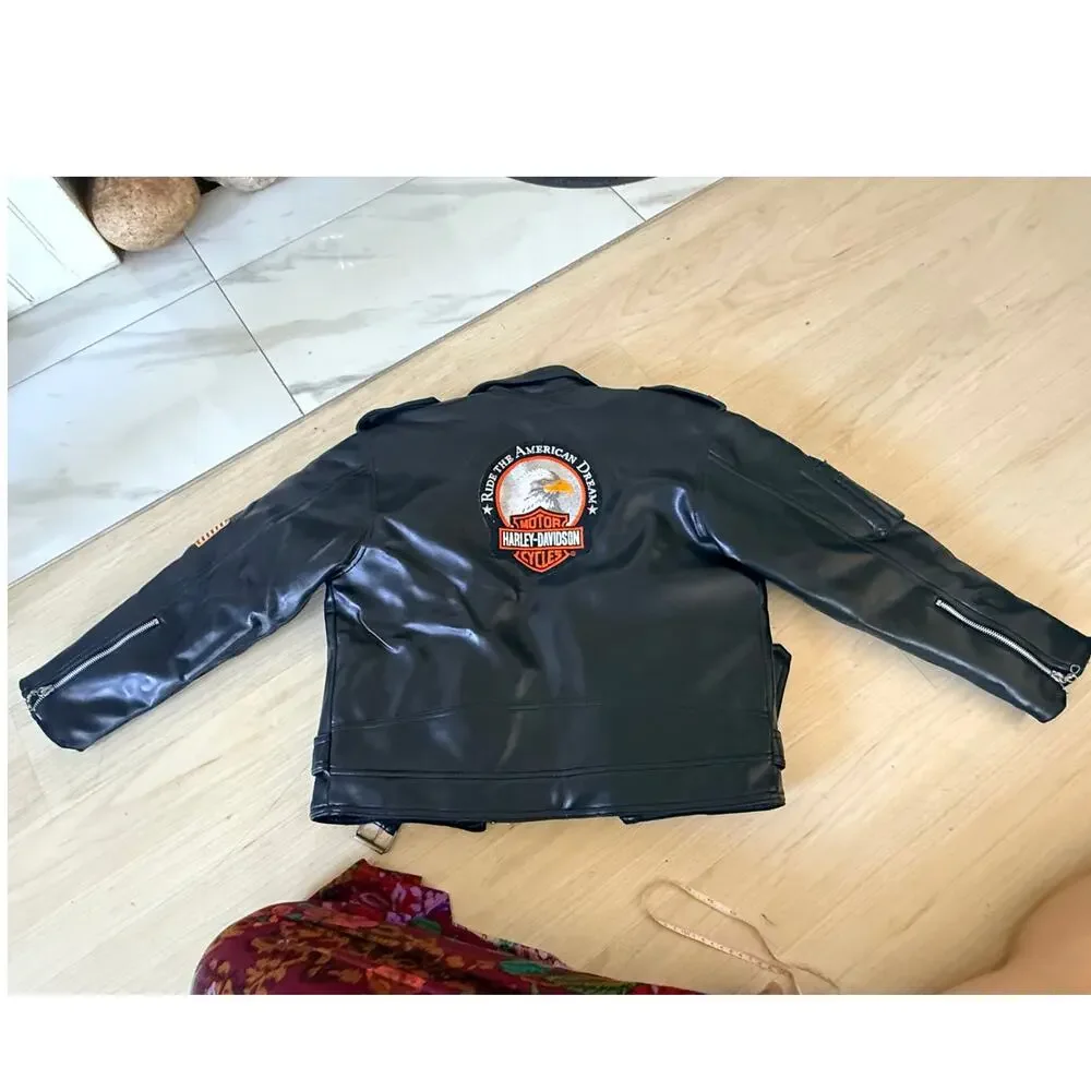 Harley-Davidson® Kids  Faux Leather Moto Jacket Sz. M NWOT